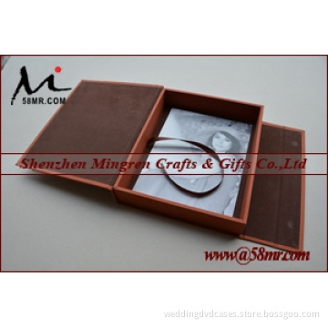 Wedding Fabric Linen Leather Wood Photo Storage Box